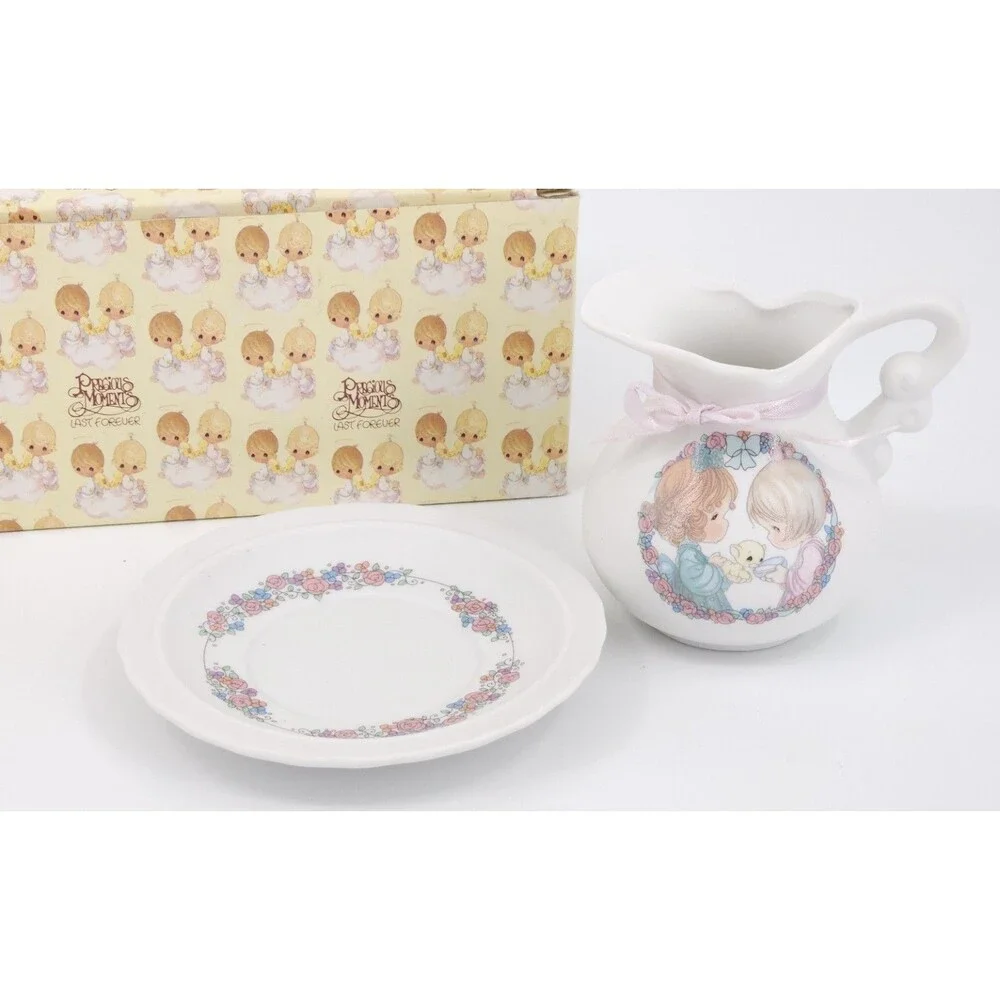 Vintage Precious Moments Sharing The Gift Of Friendship Mini Pitcher Plate Box